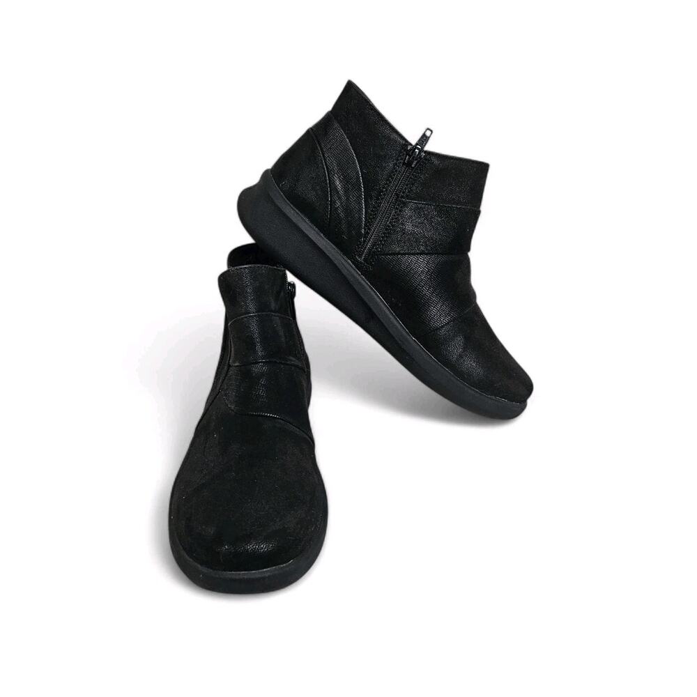 Clarks Cloudsteppers Sillian 2.0 Rise Black Lightweight Ankle Boots Women's 7.5